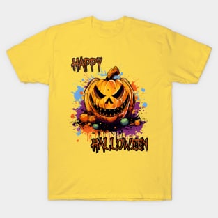 Spooky Pumpkin Happy Halloween T-Shirt